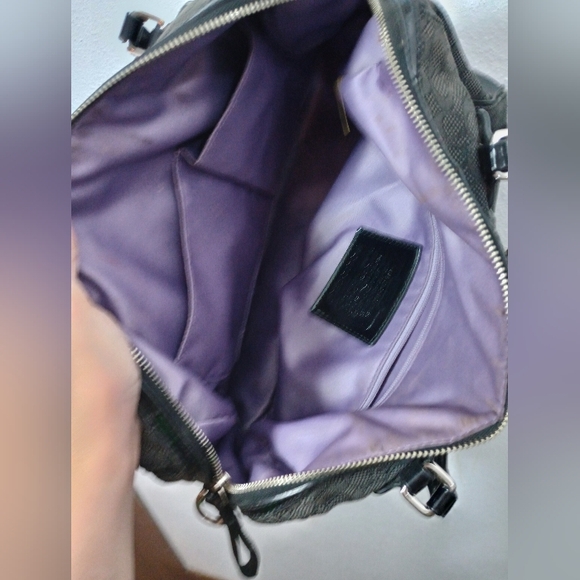 Coach Charcoal Textured Shoulder Bag - Picture 4 of 5